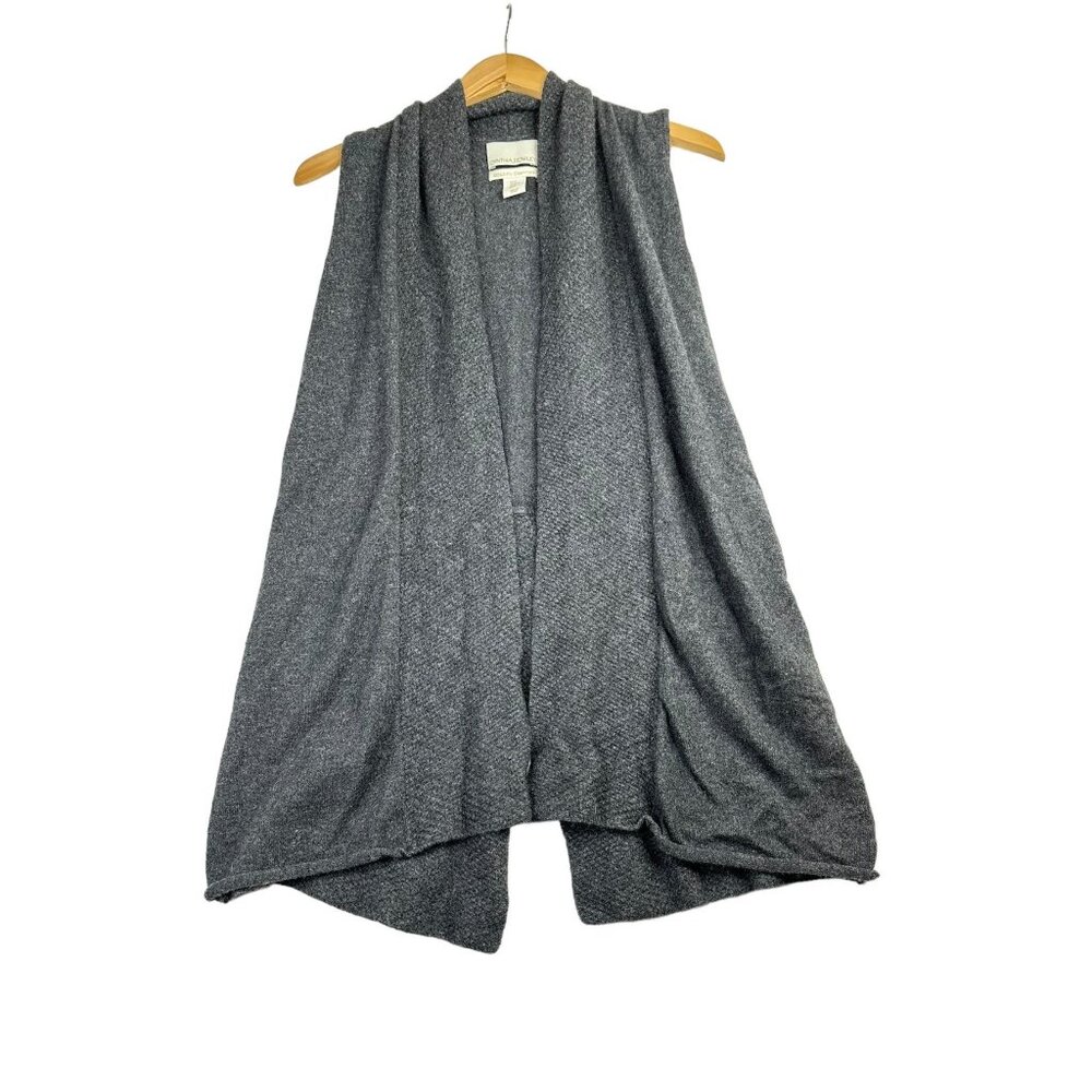 Cynthia Rowley Cashmere Open Sleeveless Cardigan‎ size Medium Dark Grey